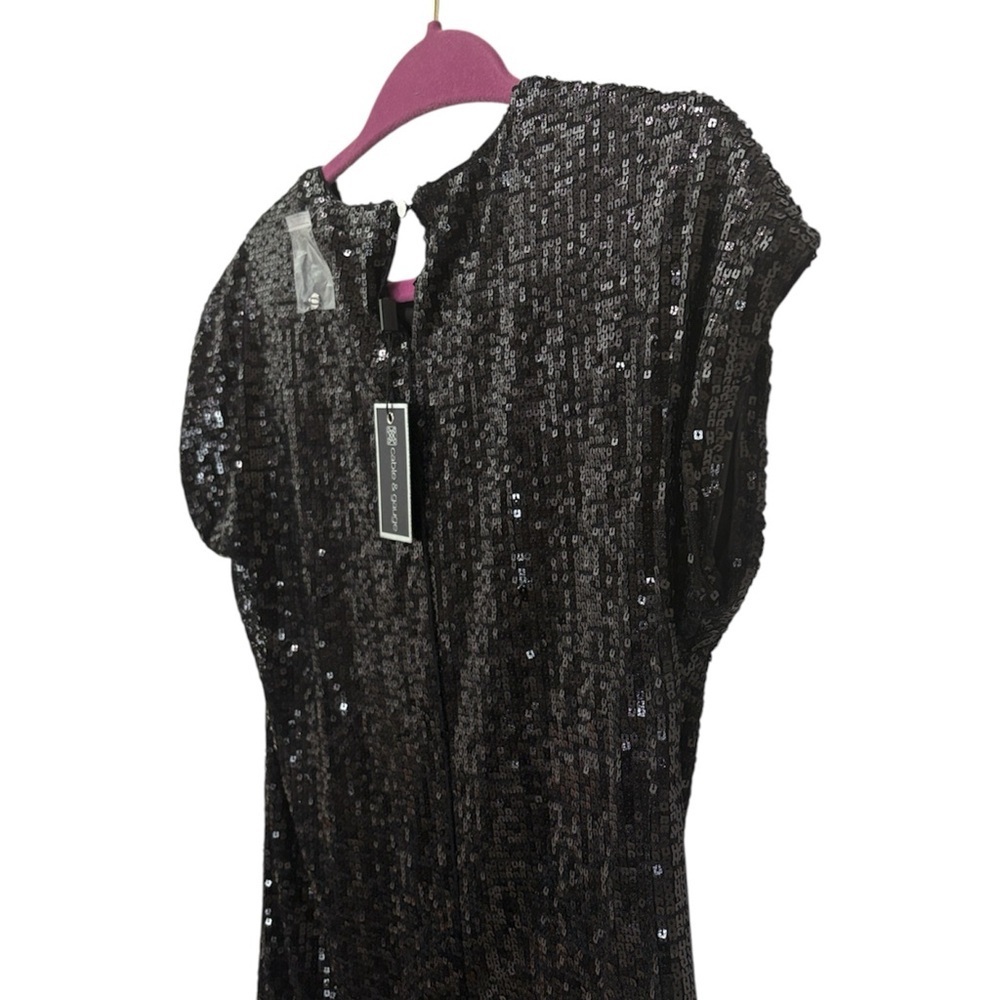 Cable & Gauge Black Sequin Short Sleeve Top - Picture 6 of 8